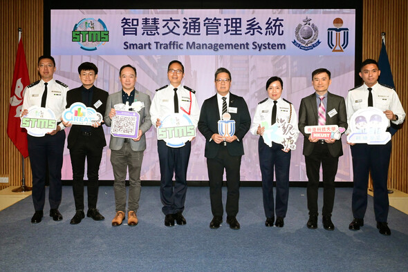 Prof. Hong K. Lo (fourth right), Dean of Engineering and Director of the GREAT Smart Cities Institute, Prof. Gary Chan (second right), Professor of Computer Science and Engineering, and Dr. Ng Ka-Fai (second left), Senior Research Engineer of GREAT Smart Cities Institute, attended a launch ceremony for the Smart Traffic Management System. Prof. Hong K. Lo (fourth right), Dean of Engineering and Director of the GREAT Smart Cities Institute, Prof. Gary Chan (second right), Professor of Computer Science and Engineering, and Dr. Ng Ka-Fai (second left), Senior Research Engineer of GREAT Smart Cities Institute, attended a launch ceremony for the Smart Traffic Management System.